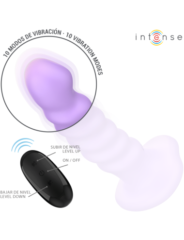 INTENSE - BRENDA VIBRATOR SIZE M SPIRAL DESIGN 10 VIBRATIONS PURPLE REMOTE CONTROL