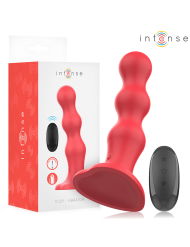INTENSE - CODY VIBRATOR WITH SUCTION CUP RED REMOTE CONTROL