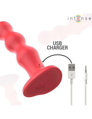 INTENSE - CODY VIBRATOR WITH SUCTION CUP RED REMOTE CONTROL