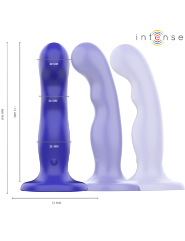 INTENSE - SHORTY VIBRATOR WITH SUCTION CUP BLUE REMOTE CONTROL