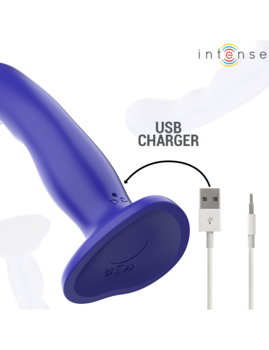 INTENSE - SHORTY VIBRATOR WITH SUCTION CUP BLUE REMOTE CONTROL