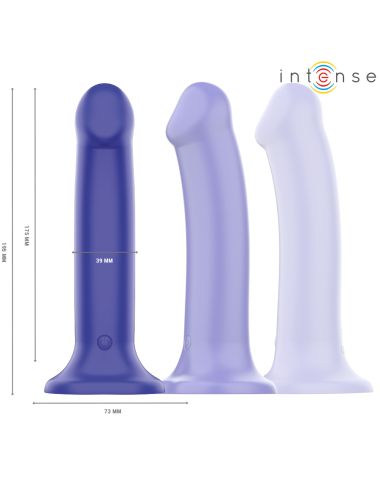 INTENSE - VICTORIA VIBRATOR WITH SUCTION CUP 10 VIBRATIONS DARK BLUE REMOTE CONTROL