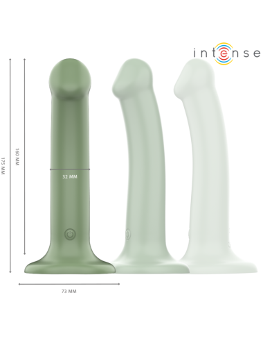 INTENSE - BECCA VIBRATOR WITH SUCTION CUP 10 VIBRATIONS GREEN REMOTE CONTROL