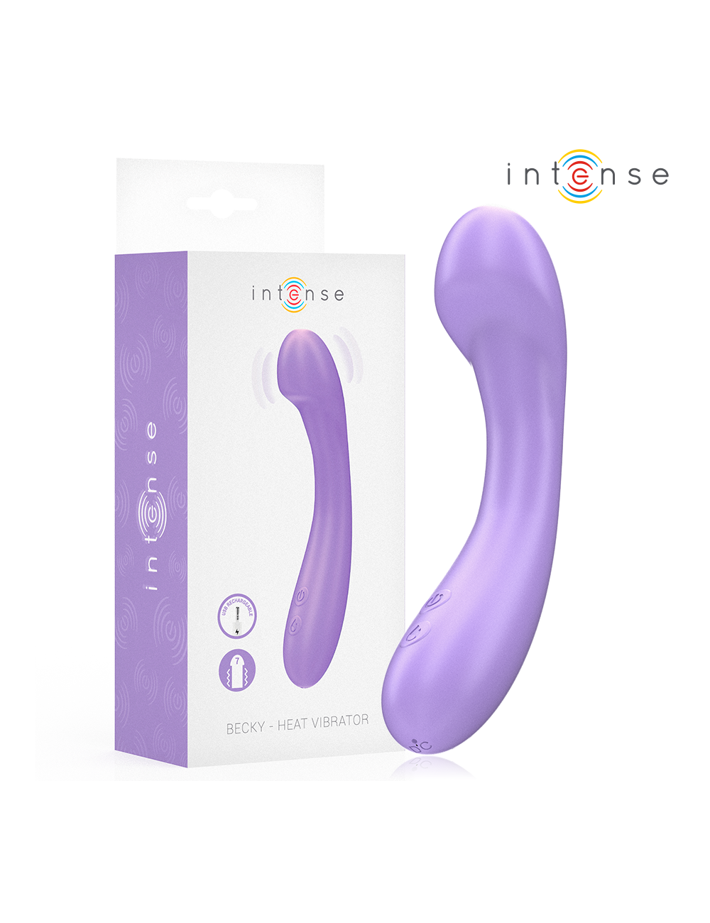 INTENSE - BECKY VIBRATOR 19 CM HEATABLE 7 VIBRATIONS PURPLE