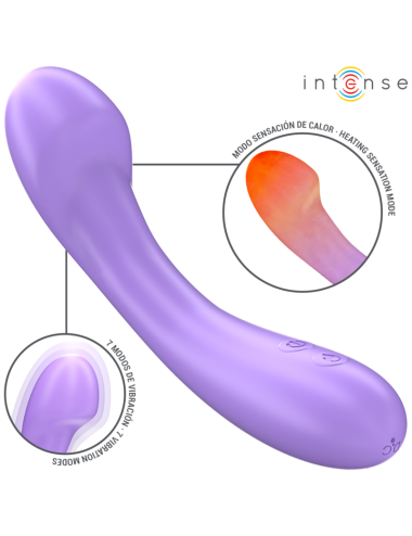 INTENSE - BECKY VIBRATOR 19 CM HEATABLE 7 VIBRATIONS PURPLE
