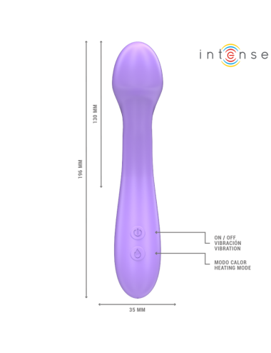 INTENSE - BECKY VIBRATOR 19 CM HEATABLE 7 VIBRATIONS PURPLE