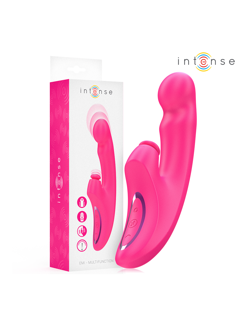 INTENSE - EMI VIBRATOR 13.5 CM MULTIFUNCTION 3 IN 1 10 VIBRATIONS PINK