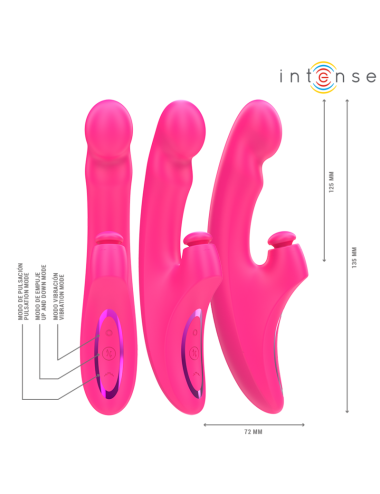 INTENSE - EMI VIBRATOR 13.5 CM MULTIFUNCTION 3 IN 1 10 VIBRATIONS PINK