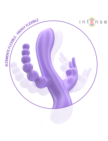 INTENSE - MIKO TRIPLE VIBRATOR RABBIT & STIMULATOR & ANAL 7 VIBRATIONS PURPLE