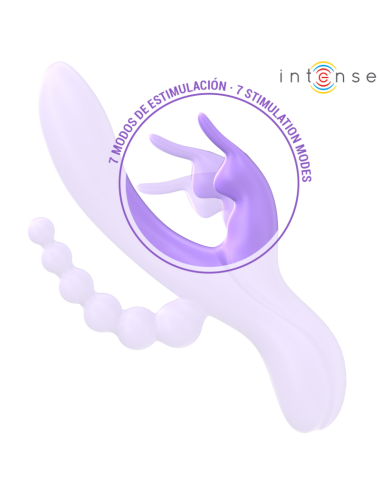 INTENSE - MIKO TRIPLE VIBRATOR RABBIT & STIMULATOR & ANAL 7 VIBRATIONS PURPLE