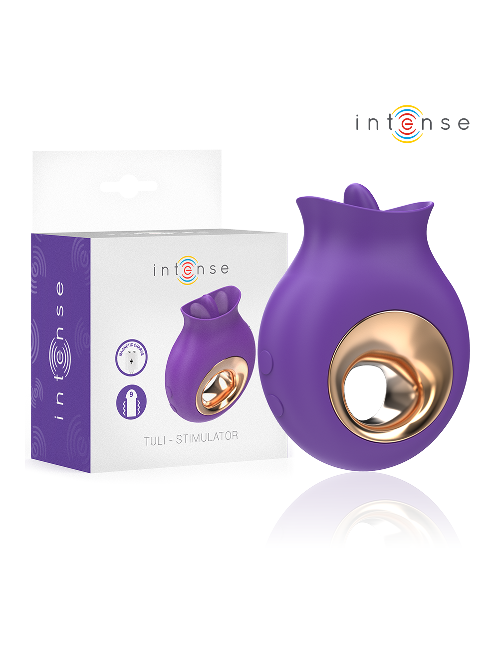 INTENSE - TULI CLITORIS STIMULATOR 9 VIBRATIONS & 9 OSCILLATIONS PURPLE