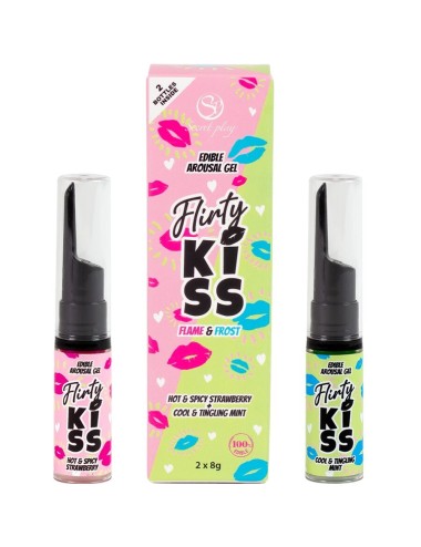 SECRETPLAY - FLIRTY KISS GELS WITH ORAL SEX EFFECTS STRAWBERRY & MINT 2 x 8 GR