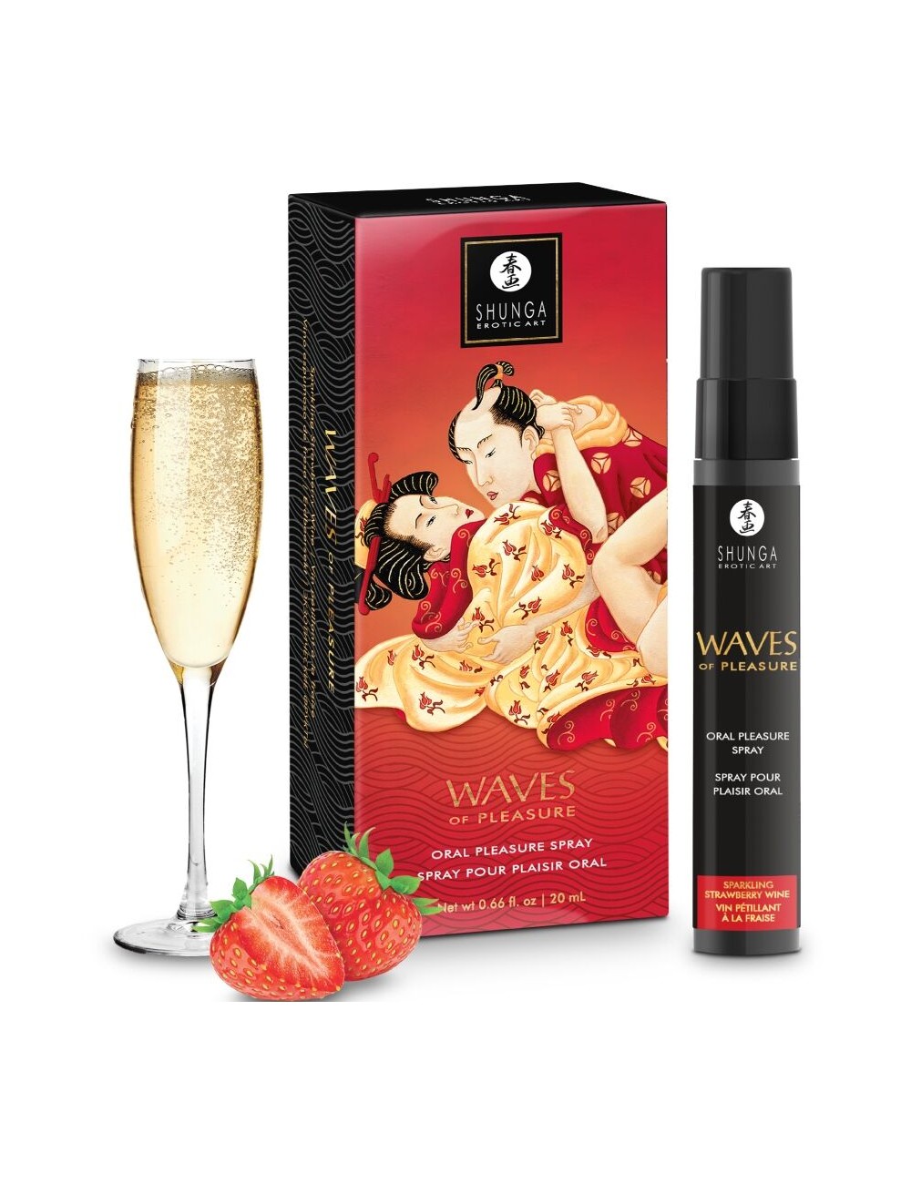 SHUNGA - WAVES PLEASURE SPRAY ORAL SEDUCTIVE STRAWBERRY 20 ML