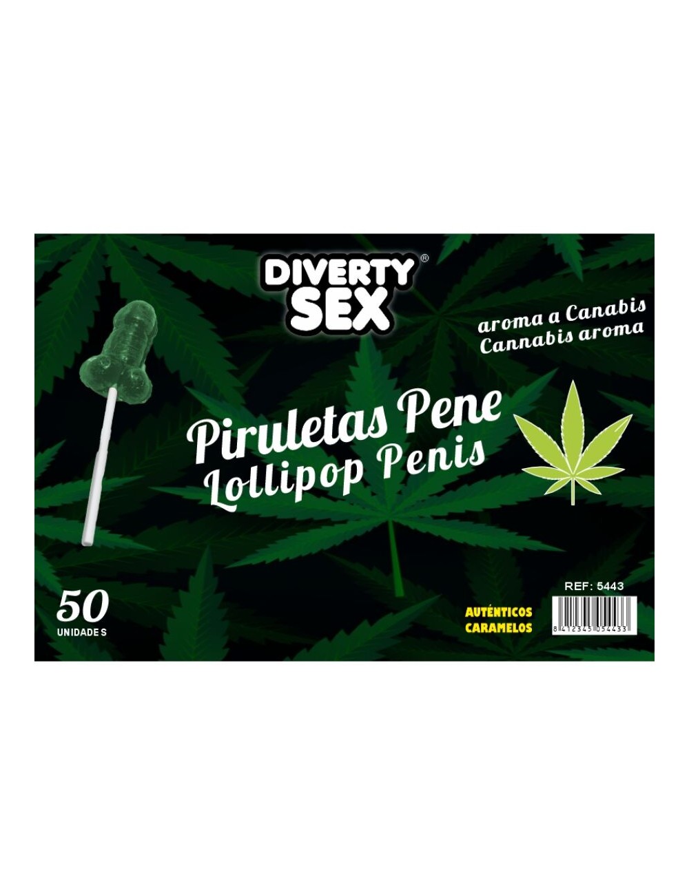 DIABLO GOLOSO - 50 PENIS LOLLIPOPS CANNABIS AROMA