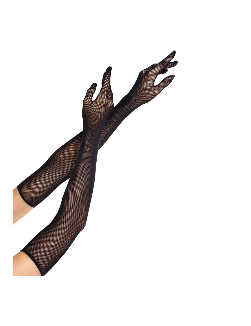 LEG AVENUE - OPERA LONG FISHNET GLOVES BLACK