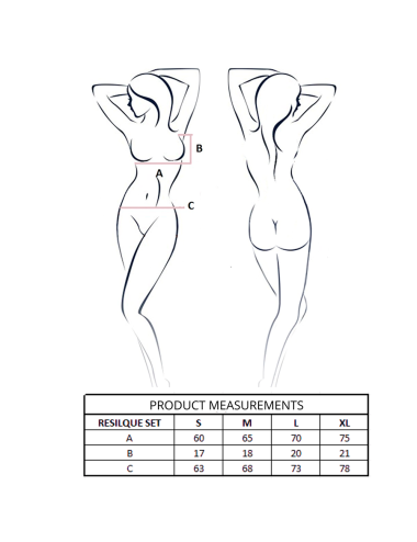 PASSION - RESILQUE BRA + THONG SET TOMATO RED S/M