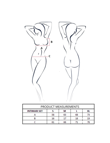 PASSION - INTIMARI BRA + PANTIES SET PINK S/M