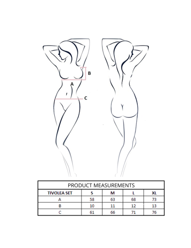 PASSION - TIVOLEA BRA + THONG SET VIOLET L/XL