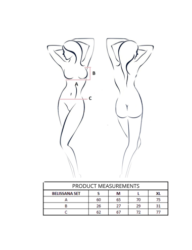 PASSION - BELISSANA BRA + THONG SET WHITE L/XL