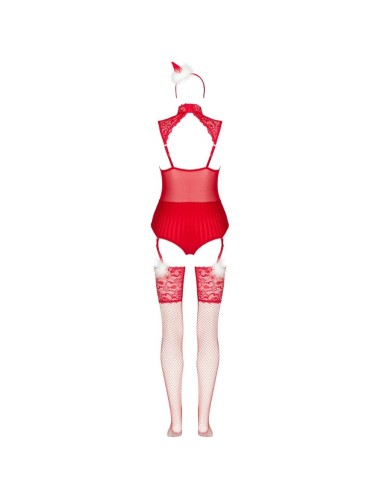 LIVCO CORSETTI FASHION - LIMPID SNOWFLAKES LC 90604 BODY + STOCKINGS + CHRISTMAS HEADBAND L/XL