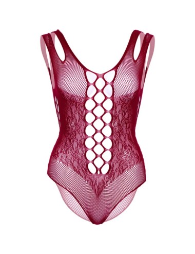 LEG AVENUE - 81641X SEAMLESS BODYSUIT BURGUNDY SIZE 1X/2X