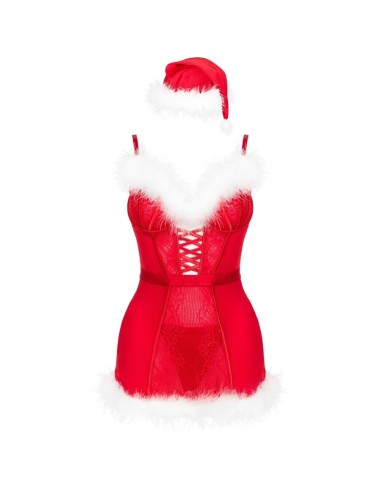 LIVCO CORSETTI FASHION - AGETHE LC 90607 CHEMISE + THONG + CHRISTMAS HAT L/XL