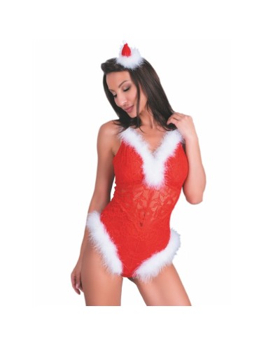 LIVCO CORSETTI FASHION - NAUGHTY SANTA LC 90706 CHRISTMAS BODYSUIT S/M