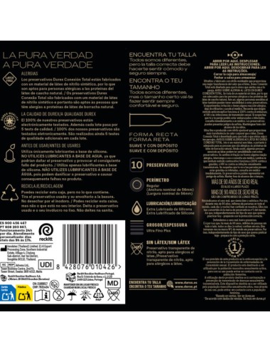DUREX - TOTAL CONNECTION XL ULTRA FINE PLUS LATEX FREE 10 UNITS