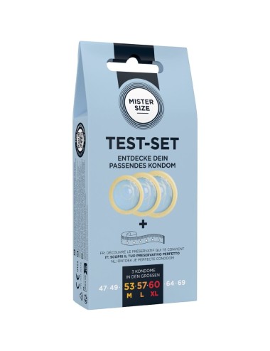 MISTER SIZE - TEST SET 3 DIFFERENT SIZED CONDOMS + MEASURING TAPE