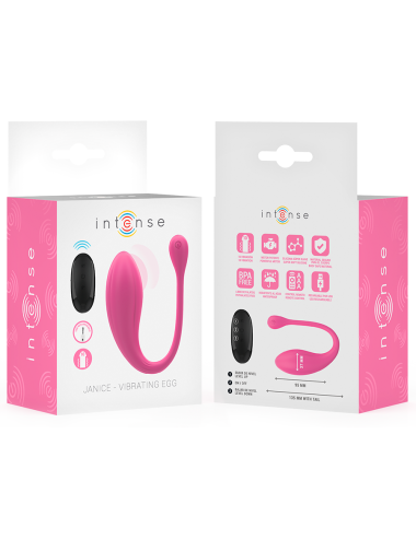 INTENSE - JANICE U VIBRATOR DOUBLE STIMULATION 10 VIBRATIONS PINK REMOTE CONTROL