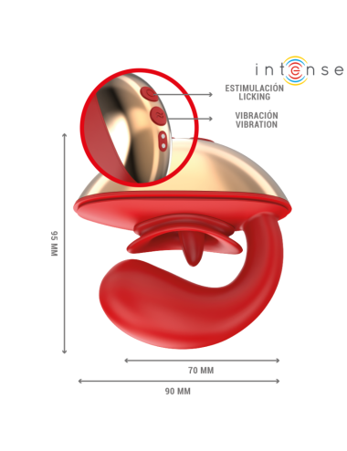 INTENSE - MARIAH VIBRATOR & STIMULATOR IN U SHAPE 10 VIBRATIONS RED