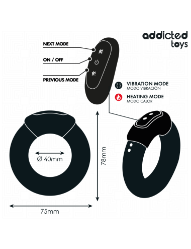 ADDICTED TOYS - HEATING EFFECT VIBRATING COCK RING REMOTE CONTROL