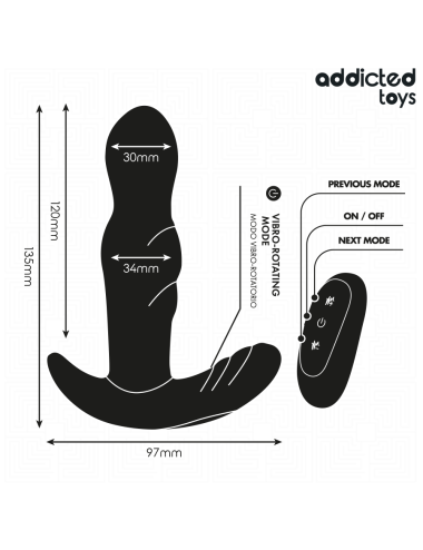 ADDICTED TOYS - ROTATING VIBRATING ANAL PLUG REMOTE CONTROL