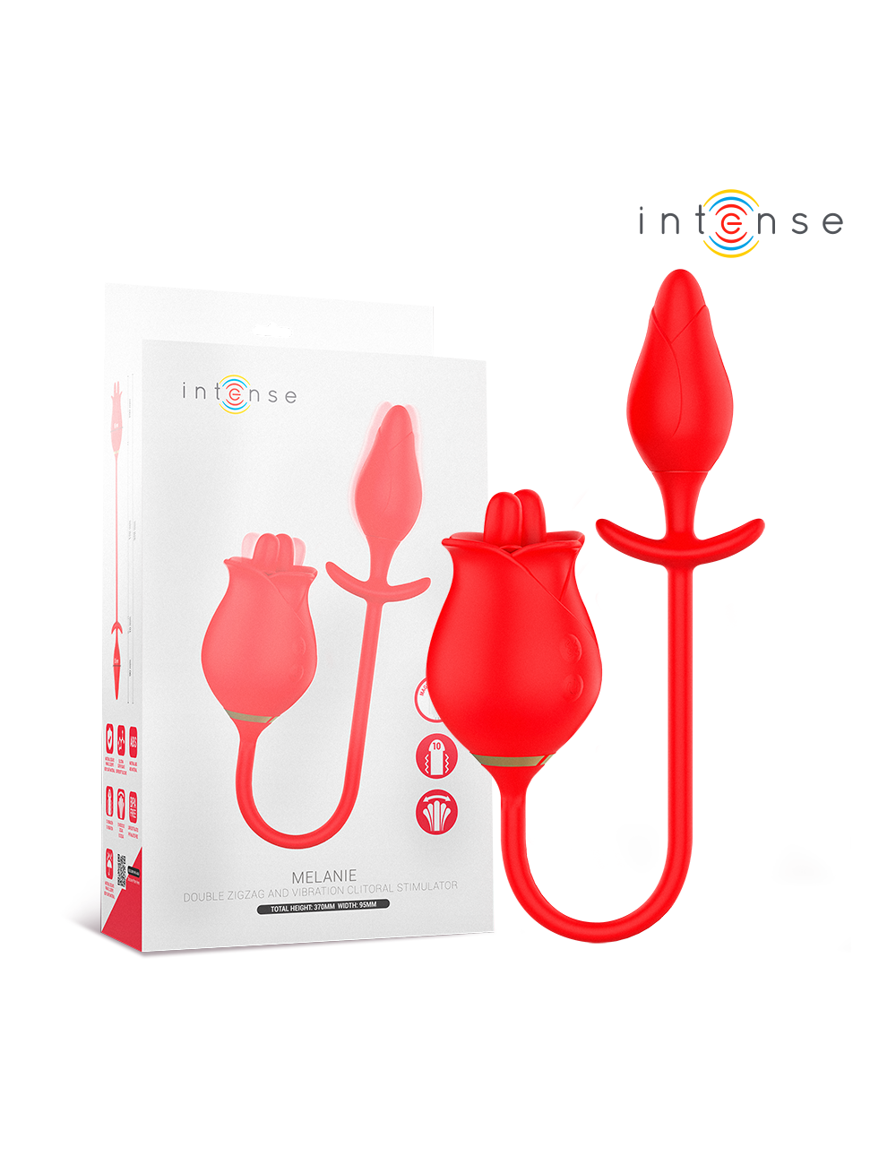 INTENSE - MELANIE DOUBLE CLITORIS STIMULATOR WITH ZIGZAG TONGUE