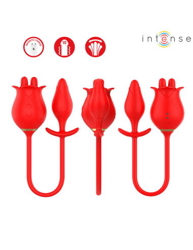 INTENSE - MELANIE DOUBLE CLITORIS STIMULATOR WITH ZIGZAG TONGUE