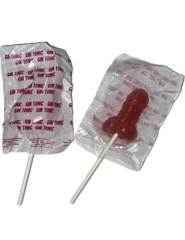 DIABLO GOLOSO - 1 PENIS LOLLIPOP GIN TONIC STRAWBERRY FLAVOR 10% ALCOHOL