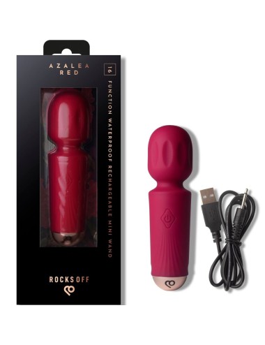 ROCKS-OFF - MINI RECHARGEABLE WAND 16 FUNCTIONS AZALEA RED