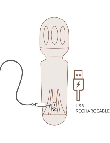 ROCKS-OFF - MINI RECHARGEABLE WAND 16 FUNCTIONS AZALEA RED