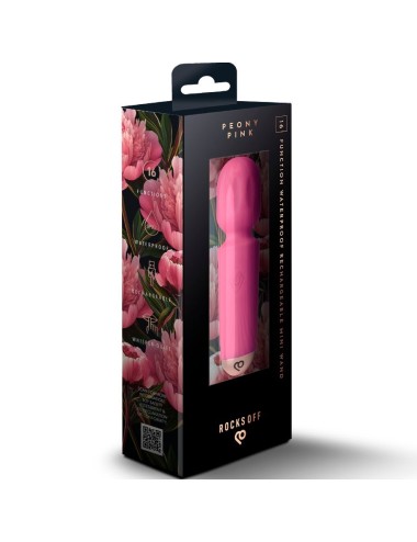 ROCKS-OFF - MINI RECHARGEABLE WAND 16 FUNCTIONS PEONY PINK