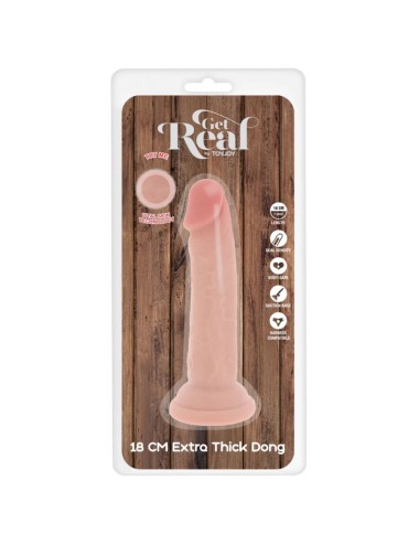 GET REAL - DELUXE THICK DOUBLE-DENSITY TPE DONG 18 CM
