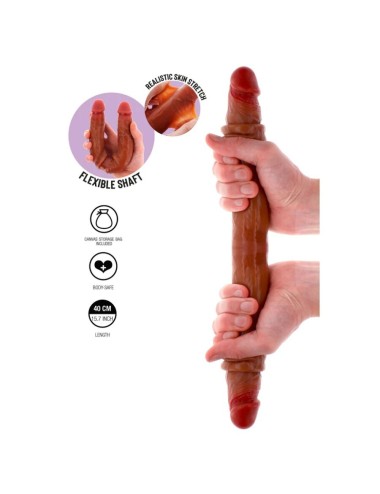 GET REAL - DOUBLE-ENDED SILICONE DILDO CARAMEL 40 CM
