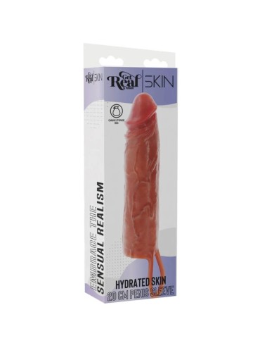 GET REAL - HYDRATED SKIN SILICONE PENIS SLEEVE CARAMEL 20 CM