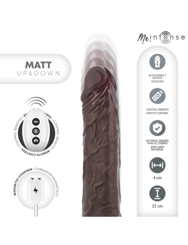 MR INTENSE - MATT REALISTIC MULTIFUNCTION WITH VIBRATION UP AND DOWN REMOTE CONTROL 22 CM -O- 4 CM
