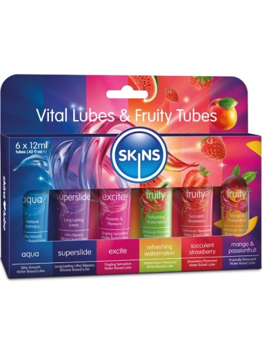 SKINS - VITAL & FRUITY LUBES KIT LUBRICANTS 6 x 12 ML