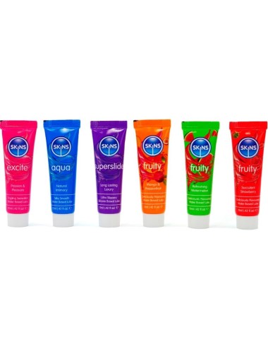 SKINS - VITAL & FRUITY LUBES KIT LUBRICANTS 6 x 12 ML