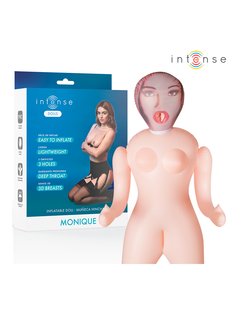 INTENSE DOLLS - MONIQUE INFLATABLE DOLL WITH THREE ORIFICES