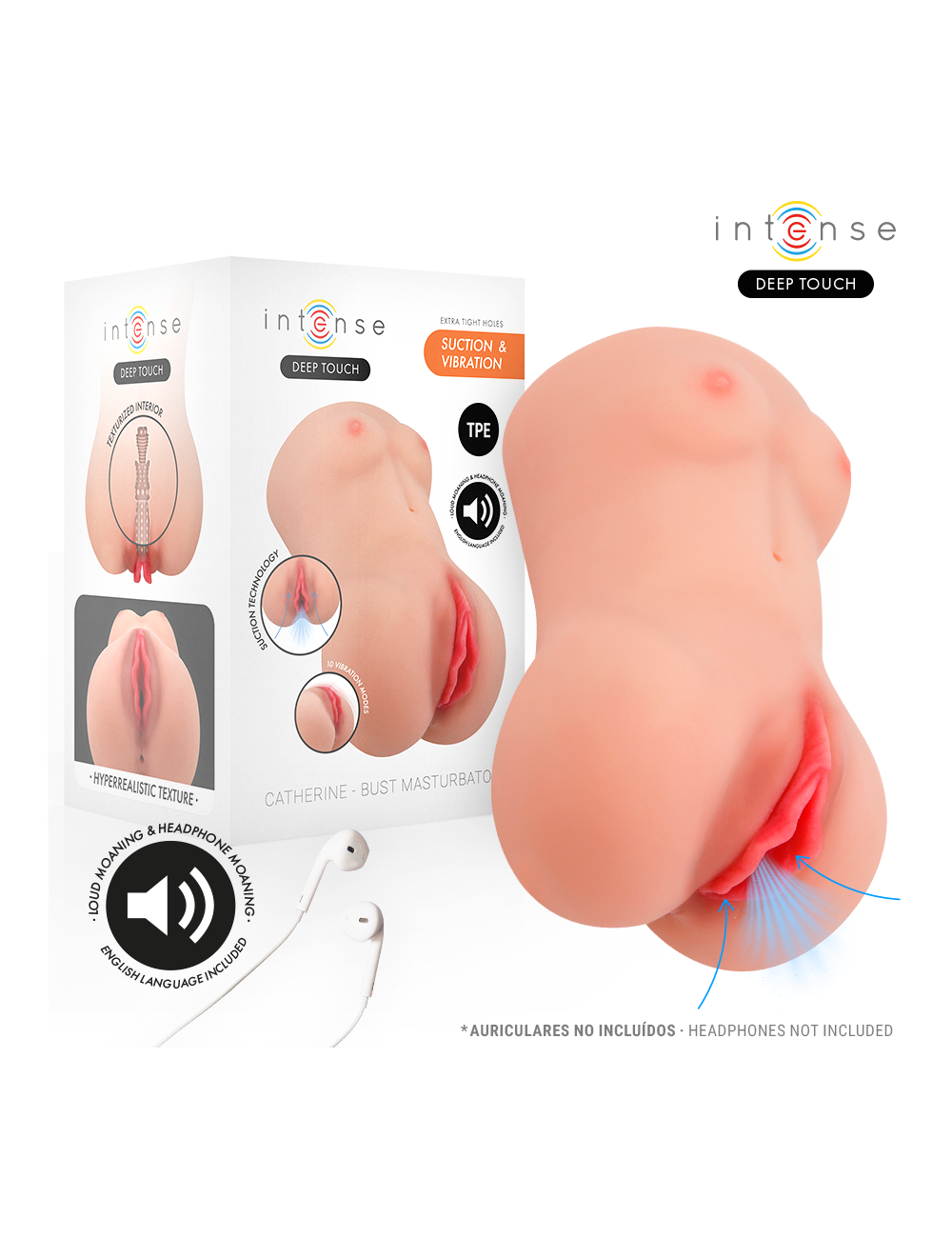 INTENSE DEEP TOUCH - CATHERINE VIBRATOR & SUCTION MASTURBATOR WITH VOICE