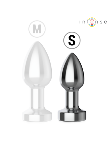 INTENSE - VIBRATING METAL ANAL PLUG WITH LED LIGHTS AND REMOTE CONTROL - SIZE S