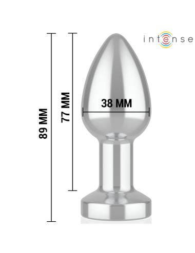 INTENSE - VIBRATING METAL ANAL PLUG WITH LED LIGHTS AND REMOTE CONTROL - SIZE M