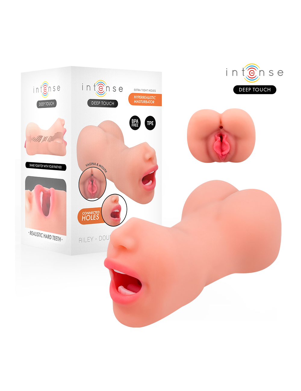 INTENSE DEEP TOUCH - RILEY DOUBLE MOUTH & VAGINA MASTURBATOR